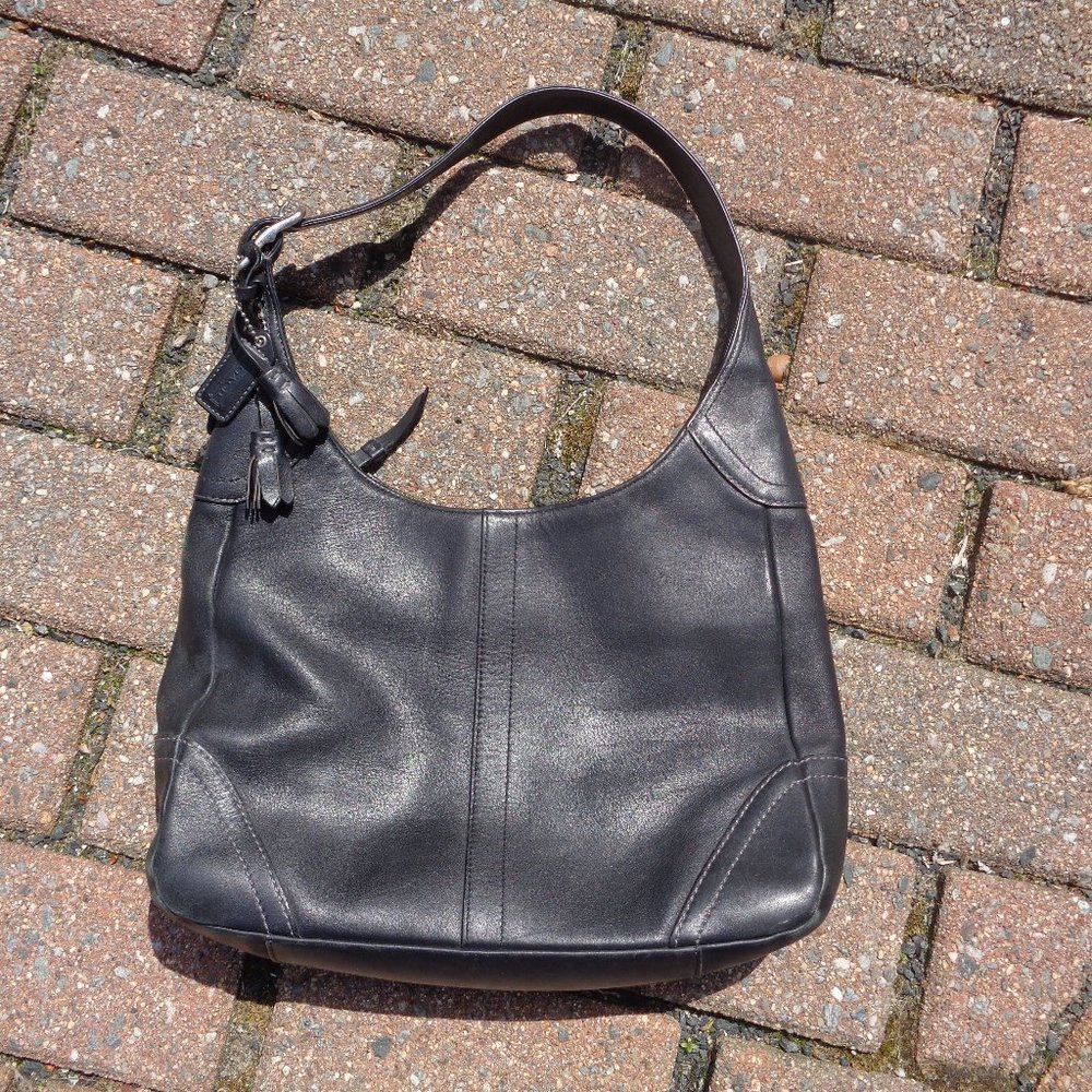 Coach Black Hamilton Leather Hobo Bag